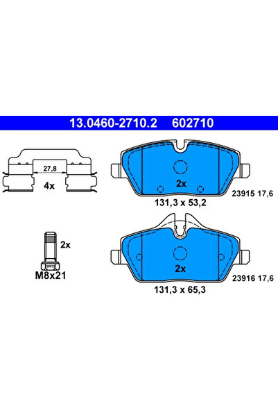 Ate Set Placute Frana Frana Disc Bmw 1 Mini Mini