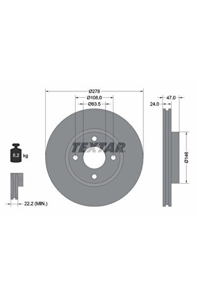 TEXTAR Disc Frana Ford Cougar/Mondeo 1/Mondeo 2