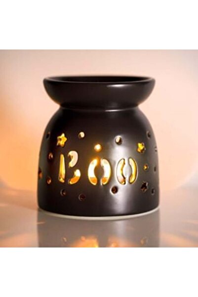 Jumbo Ceramic Melter Support Anthracite 'BOO' for Halloween Fragrant Oil Ø10 x 10 cm