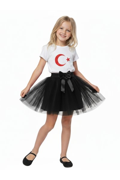 Ceylin Fashion Unisex Children's Short Sleeve Moon Star Printed T-Shirt Cf-25010