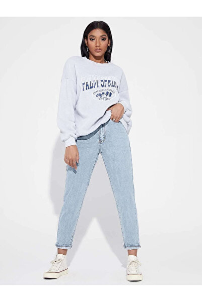 kleshus Blugi Mom Jean albastru gheață deschis Hb-2