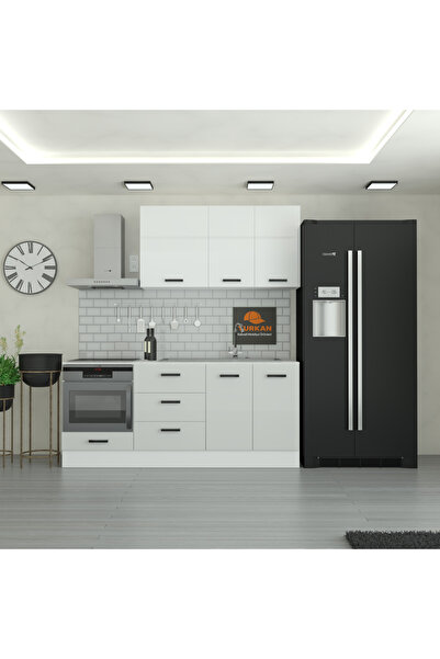 Yurkan 200 cm Mutfak Dolabı MDF Kapak Tezgah Dahil YRKN200 100