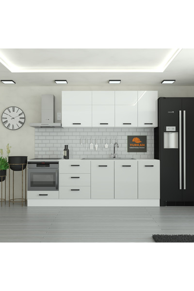 Yurkan 250 cm Mutfak Dolabı MDF Kapak Tezgah Dahil YRKN250 100