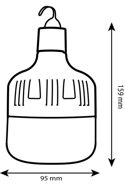 Noas 30w USB Şarj Edilebilir Taşınabilir LED Acil Durum Torch Ampul ( Beyaz Işık )