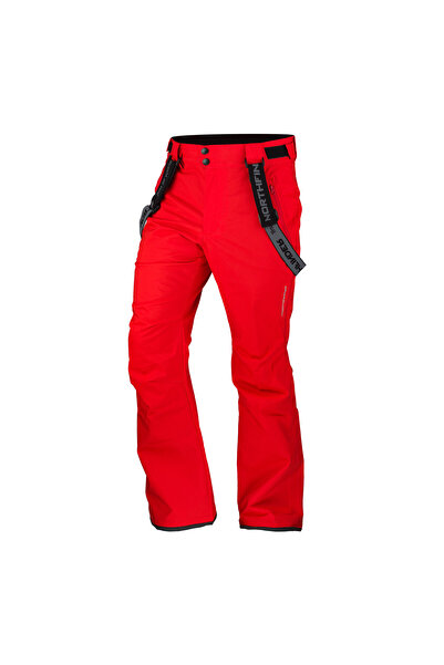 NORTHFINDER Pantaloni de schi bărbătești cu bretele ISHAAN roșii