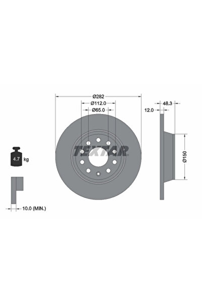 Krieger Set Discuri Frana Audi A3 Seat Alhambra 2003-2024