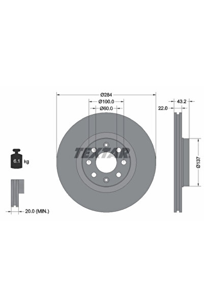 Krieger Disc Frana Fiat Punto Opel Adam/Corsa D/Corsa E