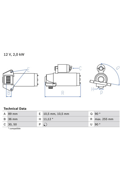 Bosch Starter Citroen Jumper 2 Bus/Jumper 2 Caroserie/Jumper 2 Platou / Sasiu...