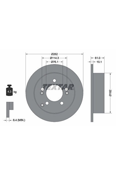 TEXTAR Disc Frana Hyundai Sonata 5/Tucson/Xg Hyundai (Beijing) Sonata/Tucson