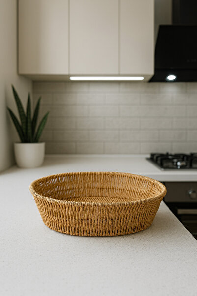 MEYA PİNE سلة خبز من الخوص بيضاوية