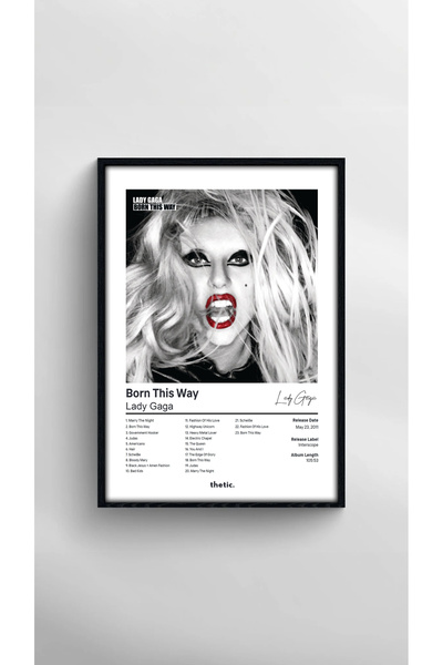Thetic Lady Gaga - Born This Way Albüm Koleksiyonu PREMIUM Spotify Poster!