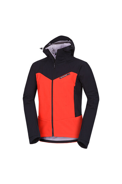 NORTHFINDER Geacă softshell cu glugă pentru bărbați BU-5330OR, 3L, AURELIAN, portocaliu-negru
