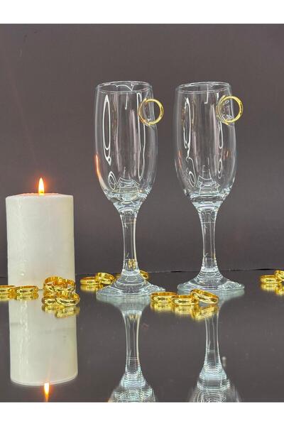 No 35 Champagne Glass with Ring Figure, Set of 2
