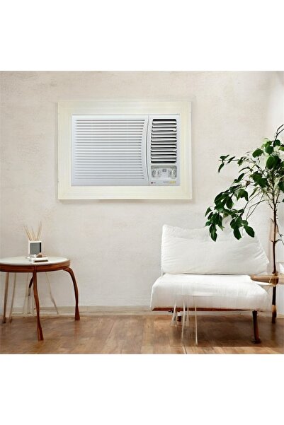 BHNS White colored wooden window air conditioner frame, ready-made air conditioner frames, decorative frame, dust and insect resistant, easy to disassemble and install
