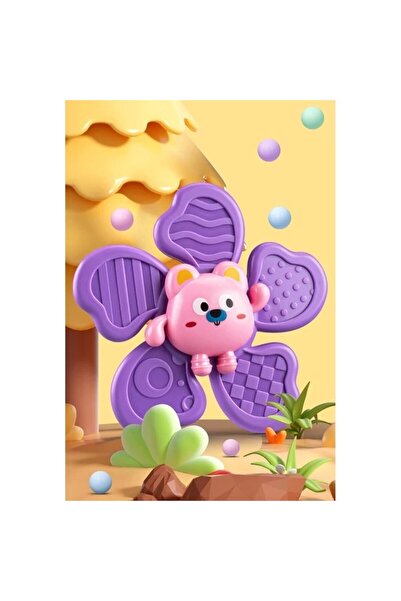 OEM Set 3 jucarii interactive pentru bebelusi, Spinner cu ventuze, ABS, Silicon, 10 luni+