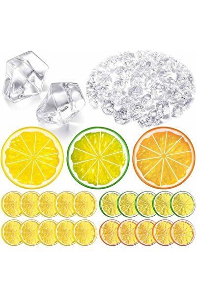 Generic Tazweeq 250 Clear Simulated Crushed Ice Cubes and 20 Simulated Lemon ...