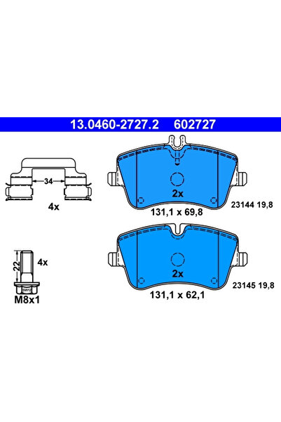 Ate Set Placute Frana Frana Disc Mercedes-Benz C-Class/Clk/Slk