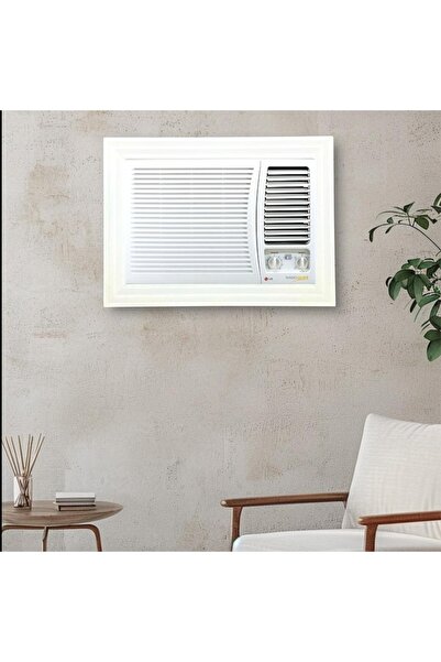 BHNS برواز مكيف شباك خشب ابيض ملون جاهز براويز مكيفات اطار ديكور مانعة للغبار والحشرات سهولة الفك التركيب