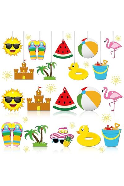 Generic Summer Tree Decorations, Felt Hanging Ornaments Hawaii Hanging Decor ...