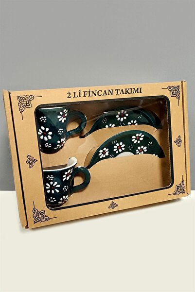 CT STONES Daisy Patterned Ceramic Double Cup Set