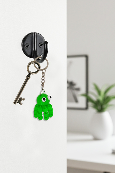 Flipped سلسلة مفاتيح على شكل أخطبوط متحرك لطيف هدية للهواة