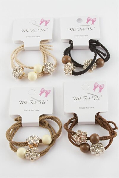 Seçkin Trend Cataramă elastică cu piatră de flori 2 bucăți