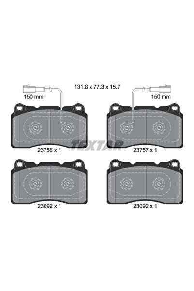 TEXTAR Комплект накладки дискови спирачки Alfa Romeo Giulietta