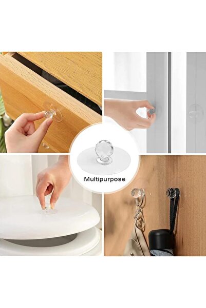 Raakmadezanmir 10 Adet Çok Amaçlı Kristal Topuz Kendinden Yapışkanlı Çekmece ...