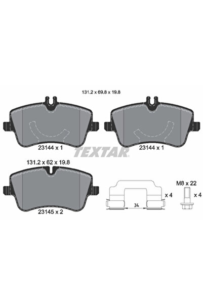 TEXTAR Set Placute Frana Frana Disc Mercedes-Benz C-Class/Clk/Slk