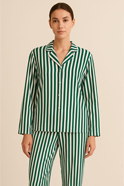 Sude Pijamale pentru femei cu dungi, verzi