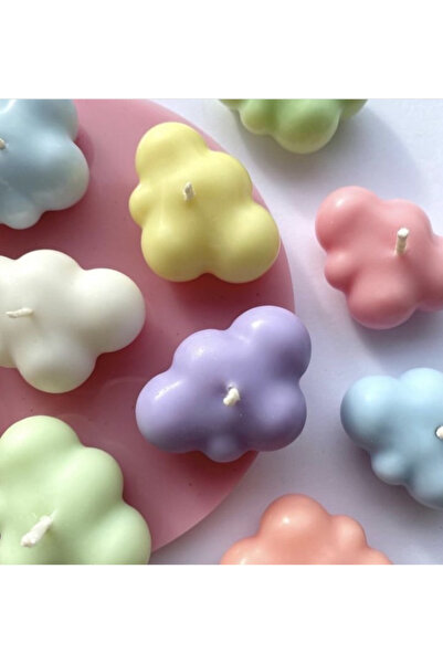 Loş Dükkan Bulut Şekilli Mum 5 Adet Karışık