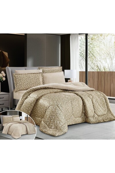 SNOOZYL Double bedspread made of soft velvet and fur with a floral design to provide you with warmth and comfort