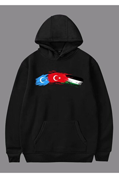 relaxbaskı هوديي مطبوع عليه ثلاثة أعلام