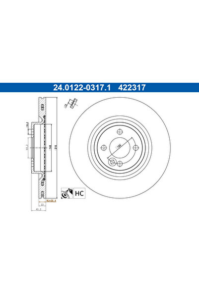 Ate Мини спирачен диск
