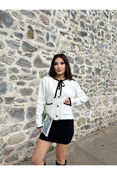 TOFİX textile سترة تريكو بتفاصيل أزرار وجيوب