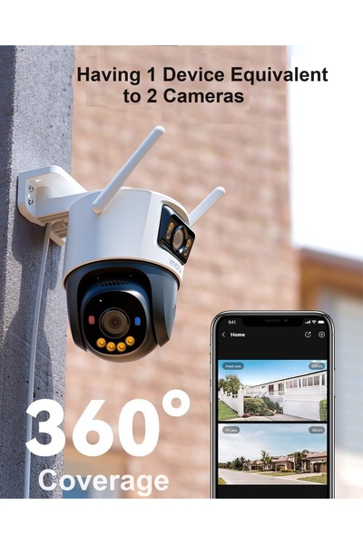 Imou 6MP Dual Lens Outdoor WiFi Security Camera with 30m Color Night Vision and Two-Way Audio IP66