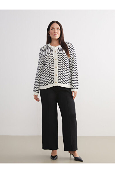 LC Waikiki Sparkling Choices from Shining Store |   Plus Size Elastic Waist Wide Leg Women's Trousers