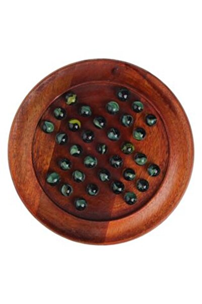 Silver Star Decorative Wooden Tray with Glass Marbles Ø30 x 3.5 cm