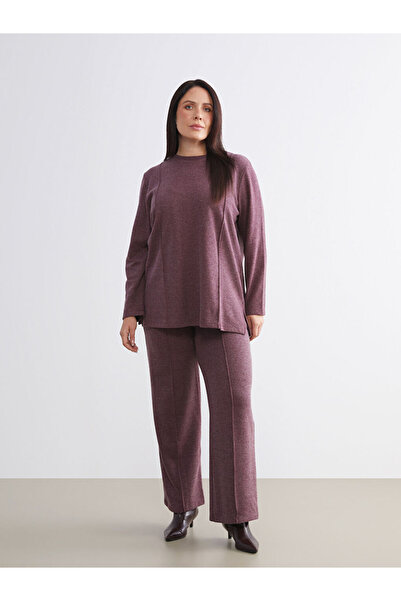 LC Waikiki Sparkling Choices from Shining Store |   Plus Size Elastic Waist Wide Leg Women's Trousers