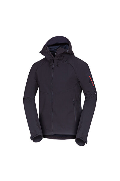 NORTHFINDER Men's outdoor softshell 3L jacket with hood BRIO black