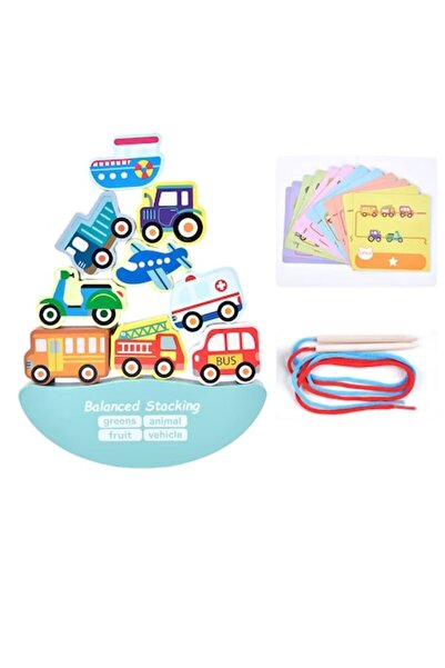 OEM Joc de indemanare cu carduri de asociere, piese din lemn de pus in echili...