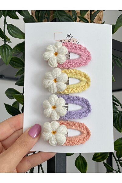 my baby’s world bebek çocuk mağzası Knitted Snap Buckle Set in 4 Different Co...