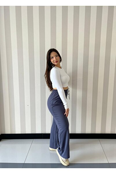 ELSEBUTİKTR Women's Soft High Waist Wide Leg Modal Fabric Pants