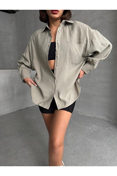 LaRoseModest Kadın Oversize Cep Detaylı Gömlek