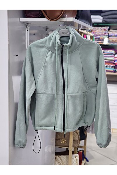 Melanj سترة رياضية قصيرة بسحاب قابلة للتعديل من الصوف