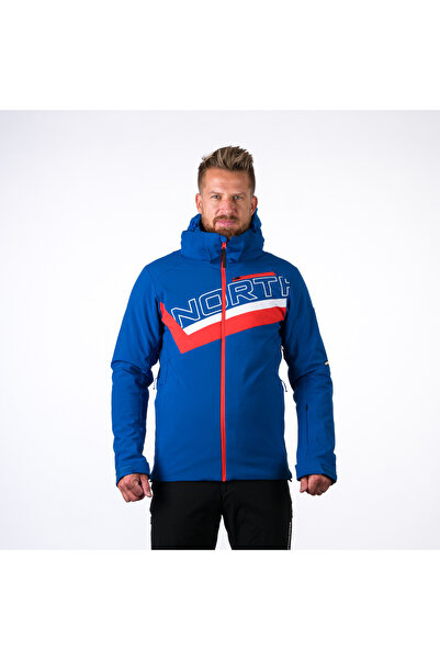 NORTHFINDER Geacă de schi pentru bărbați, tip softshell, izolată, 3L, albastru-portocaliu, NATHAN
