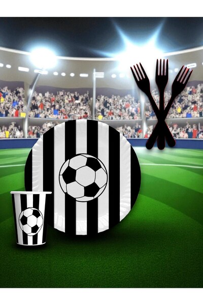 partylady مجموعة أدوات تقديم الطعام ذات الاستخدام الواحد ذات الطابع الأسود وا...