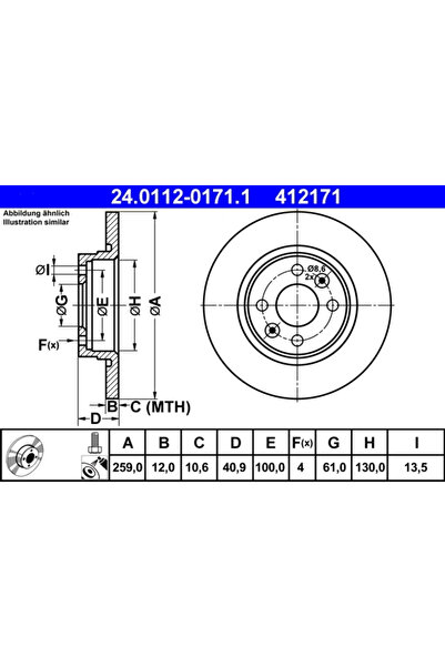 Ate Disc Frana Dacia Logan/Sandero Renault Logan 1/Logan/Stepway 2/Sandero/St...