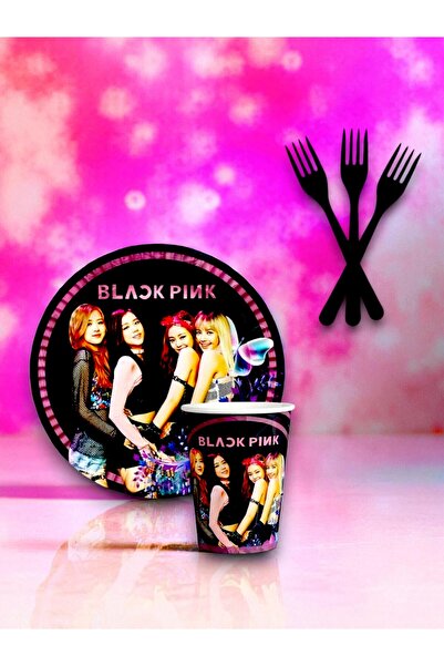 partylady مجموعة أدوات تقديم الطعام ذات الطابع الخاص لفرقة بلاك بينك لـ 8 أشخاص