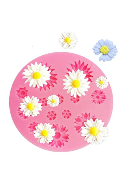 adin tasarım Çiçek Silikon Kalıp 13lü Papatya Yılbaşı Mum Kalıbı Sabun Mum Ko...